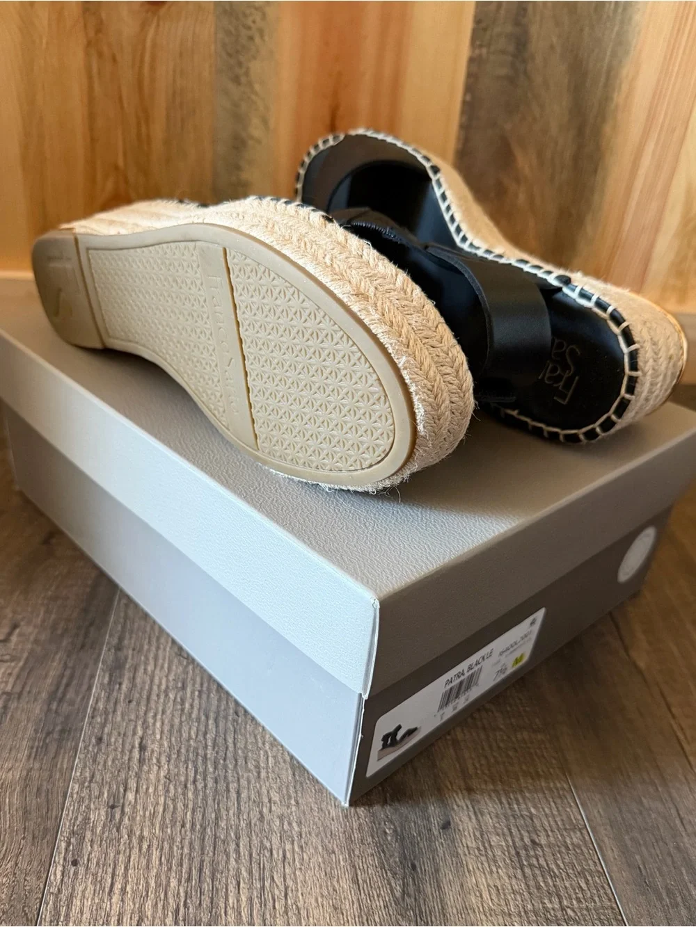 Franco Sarto Black Espadrille Platform Sandals